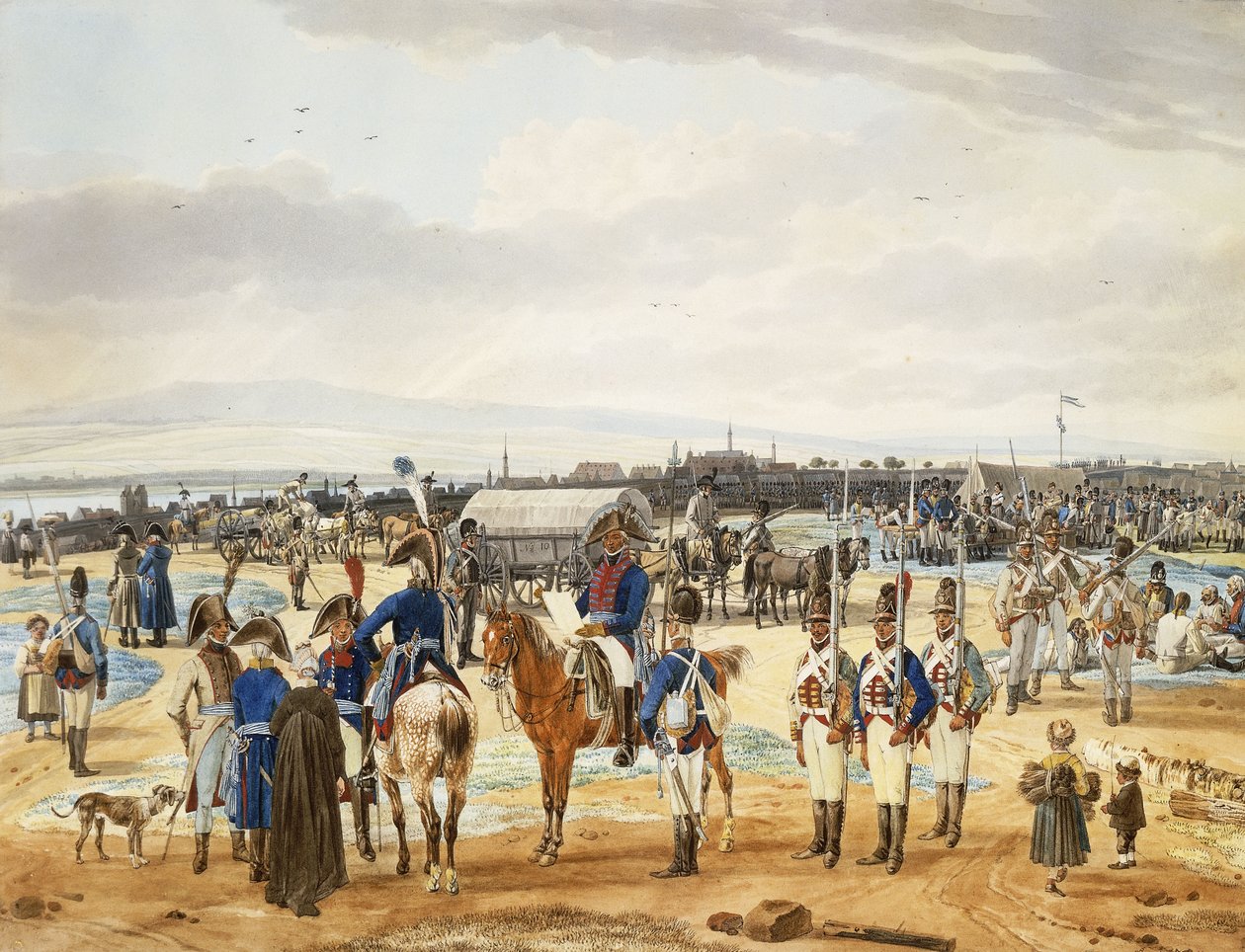 Camp of the Bravo Palatine Infantry, 1803 by Wilhelm Alexander Kobell