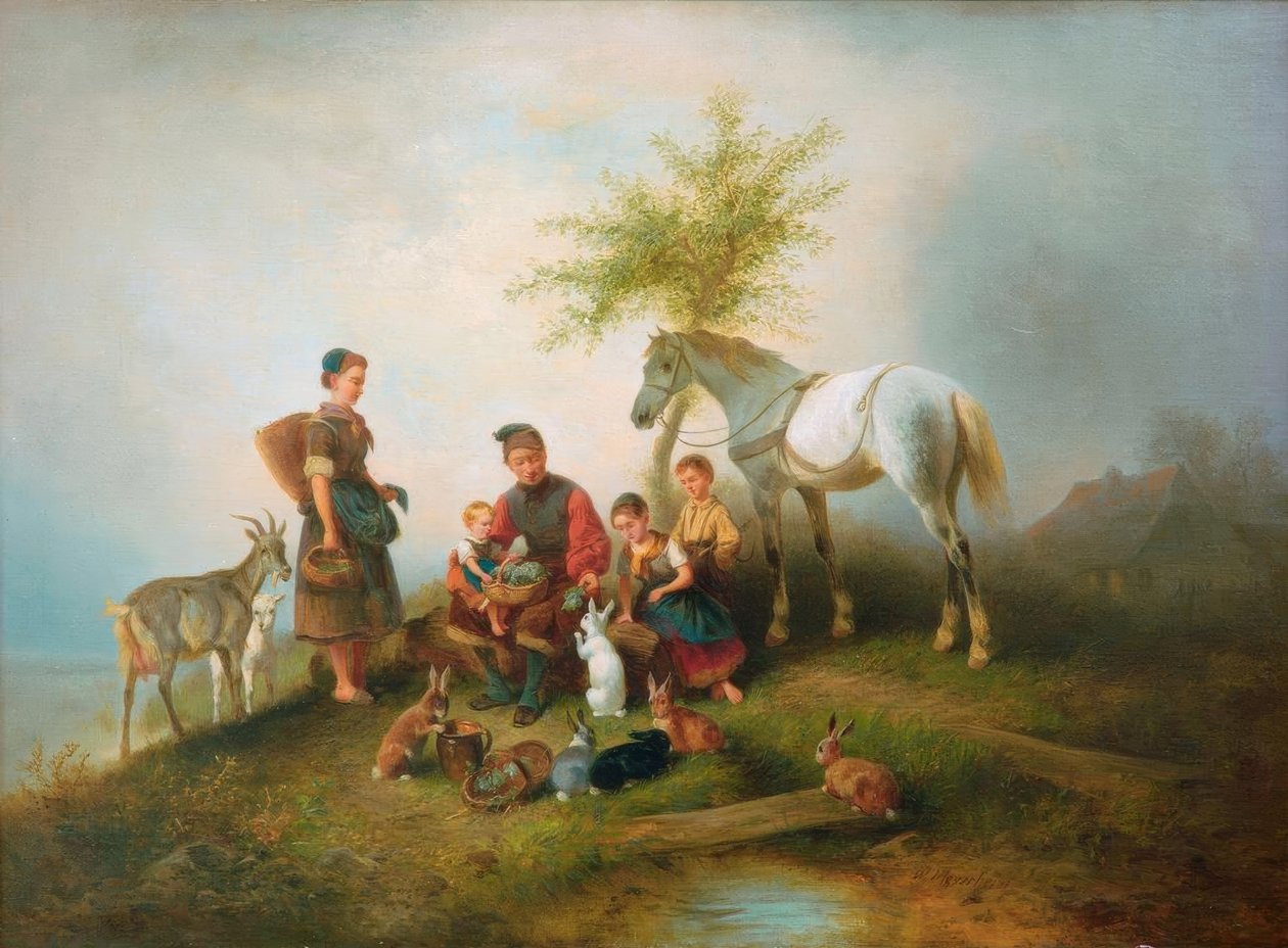 Feeding Time by Wilhelm Alexander Meyerheim