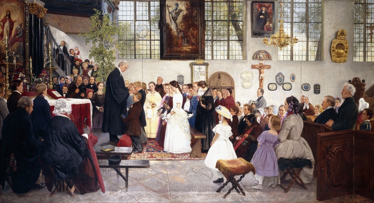 The Confirmation by Wilhelm August Stryowski