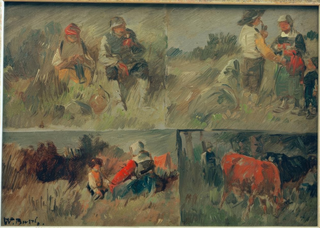 Collectible Picture: Four Rural Scenes by Wilhelm Busch