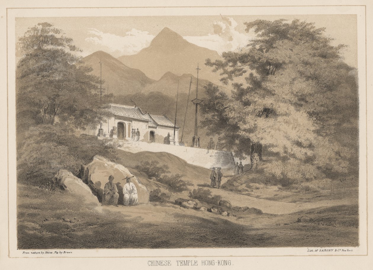 Chinese Temple, Hong Kong by Wilhelm Joseph Heine