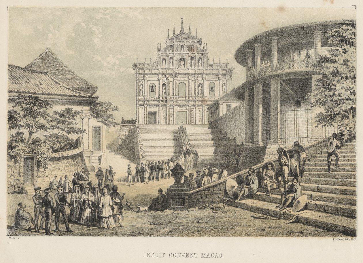 Jesuit Convent, Macao by Wilhelm Joseph Heine