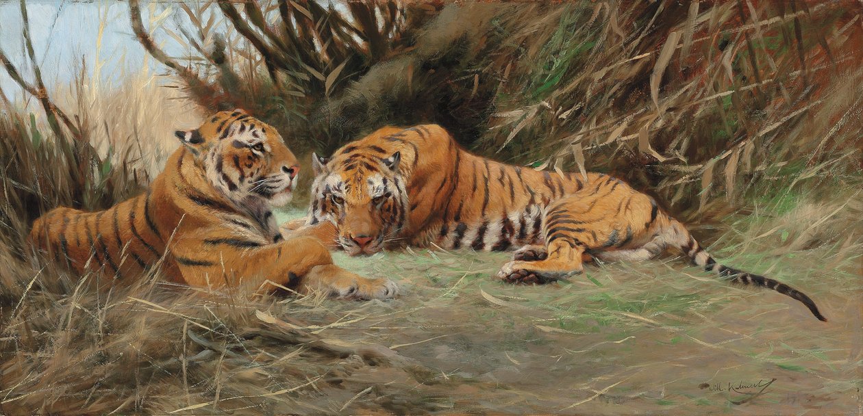 Tigers at Dawn by Wilhelm Kuhnert