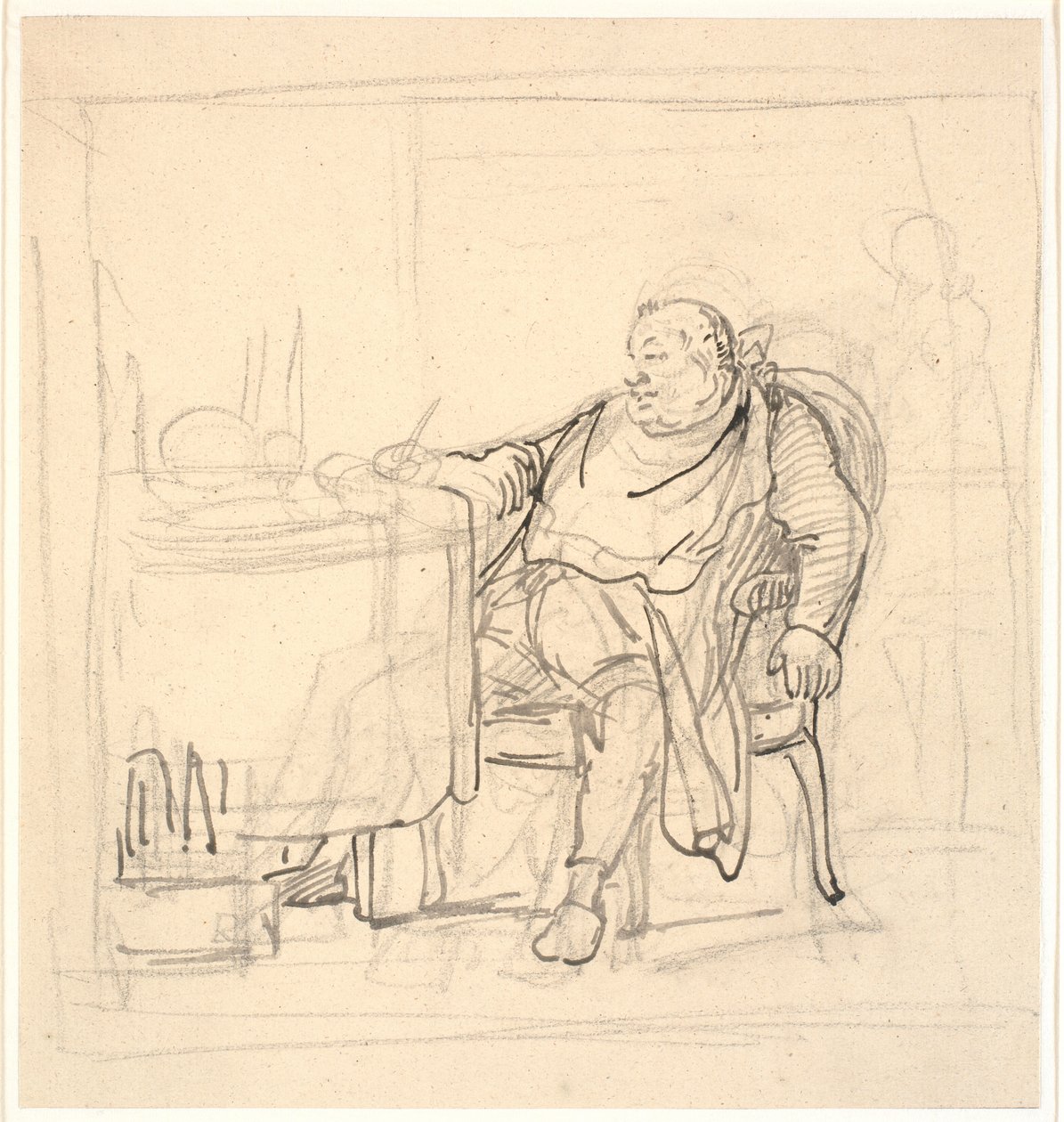 A Fat Man at the Dinner Table by Wilhelm Marstrand