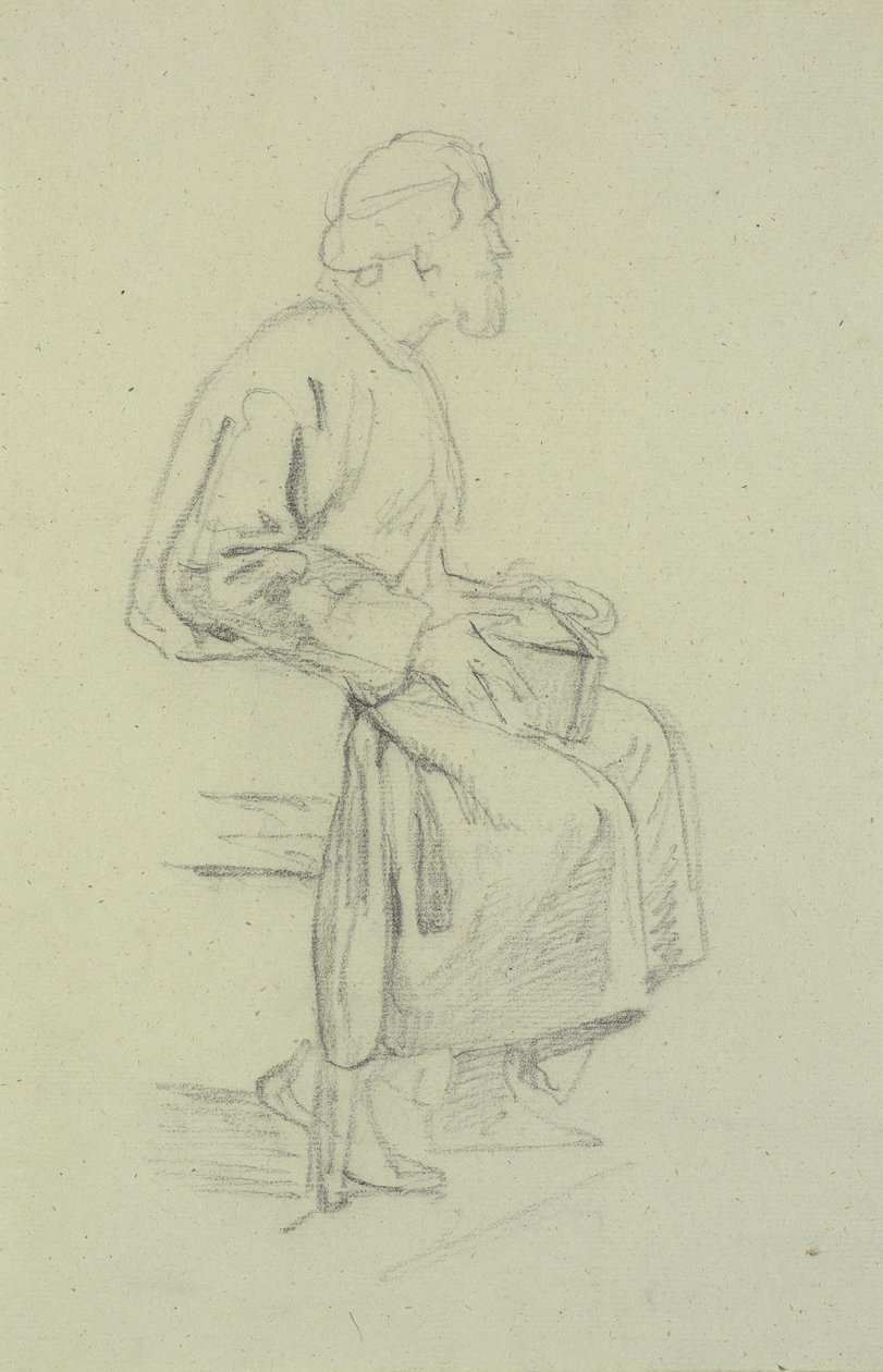 Figure studies. Seated old man by Wilhelm Marstrand