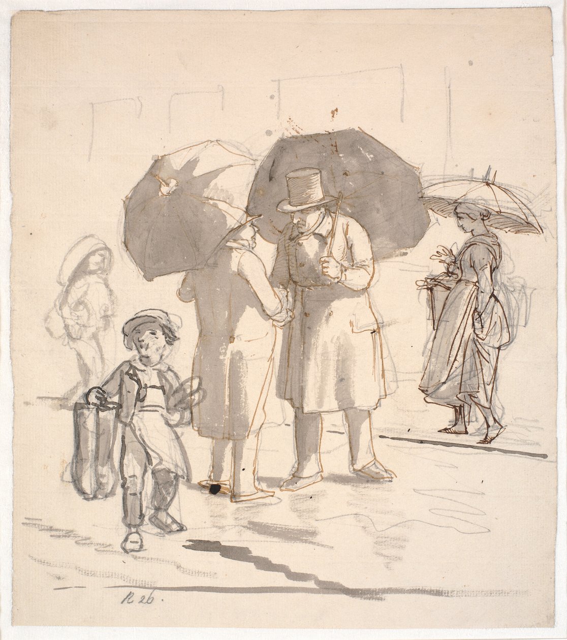 Street Scene in the Rain by Wilhelm Marstrand