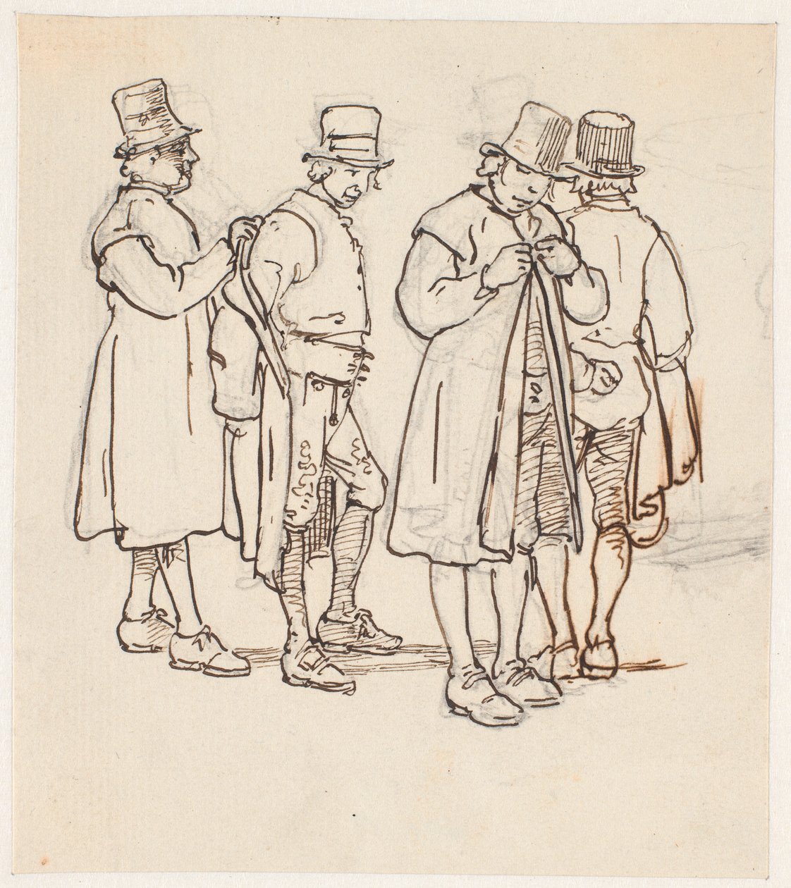 Group of Four Swedish Peasants by Wilhelm Marstrand