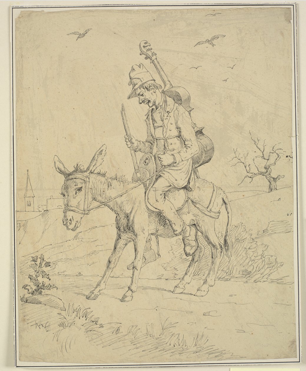 Fiddler on a Donkey by Wilhelm Marstrand
