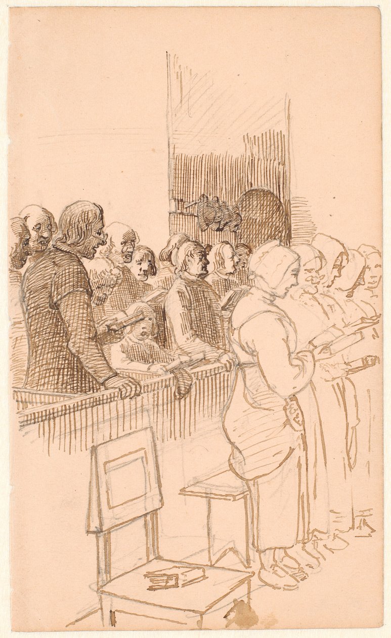 Singing Swedish Peasants in a Church by Wilhelm Marstrand