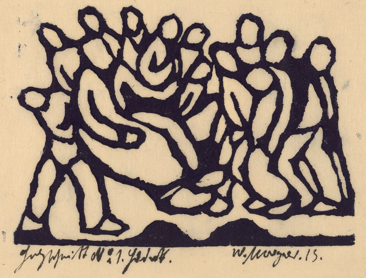 Christ before the High Council by Wilhelm Morgner