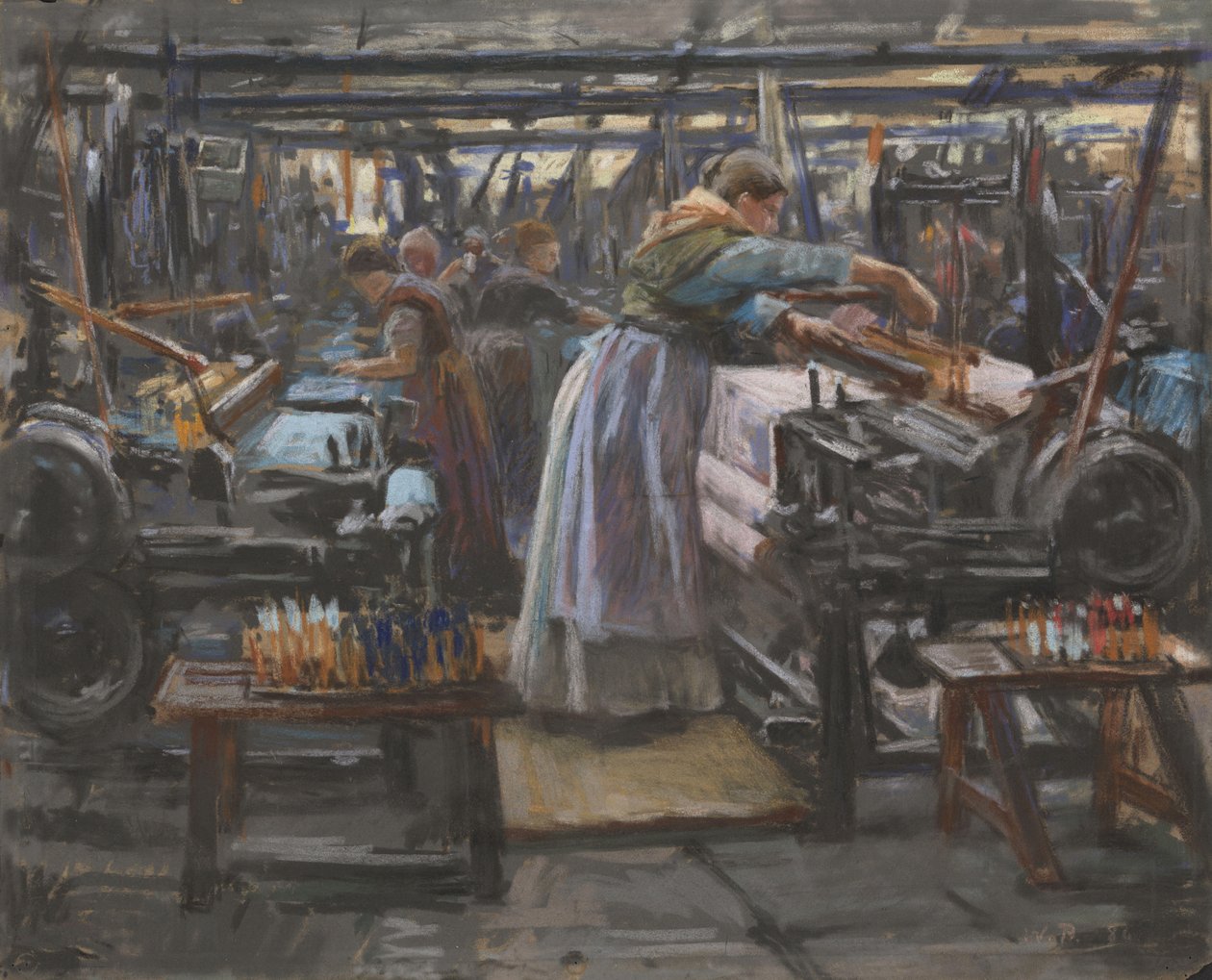 Interior from Hjula Weaving Mill by Wilhelm Peters