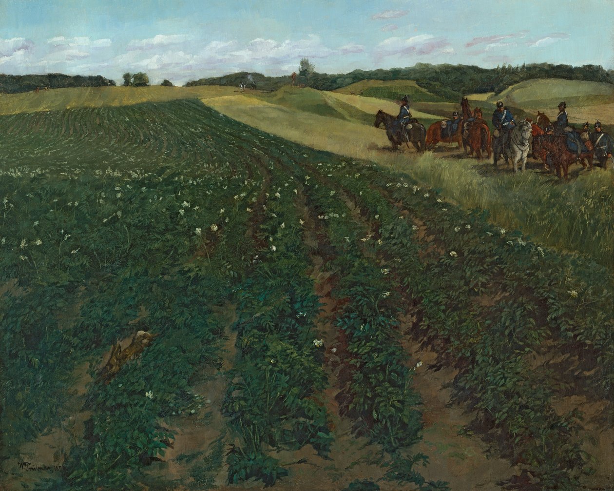 Potato Field near Weßling in Upper Bavaria by Wilhelm Trübner