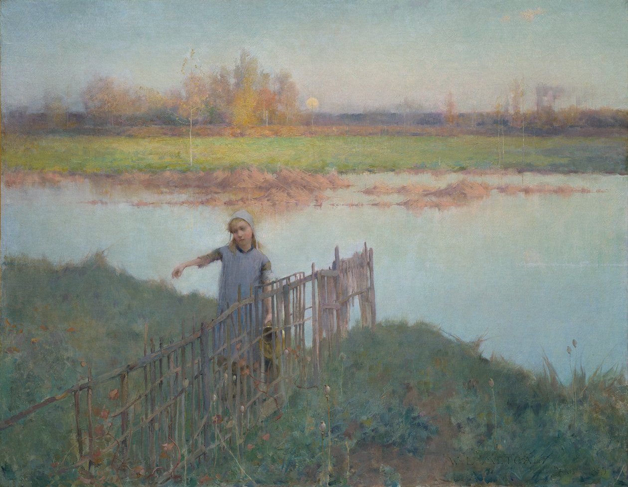 Sunset at Grez by Willard Leroy Metcalf