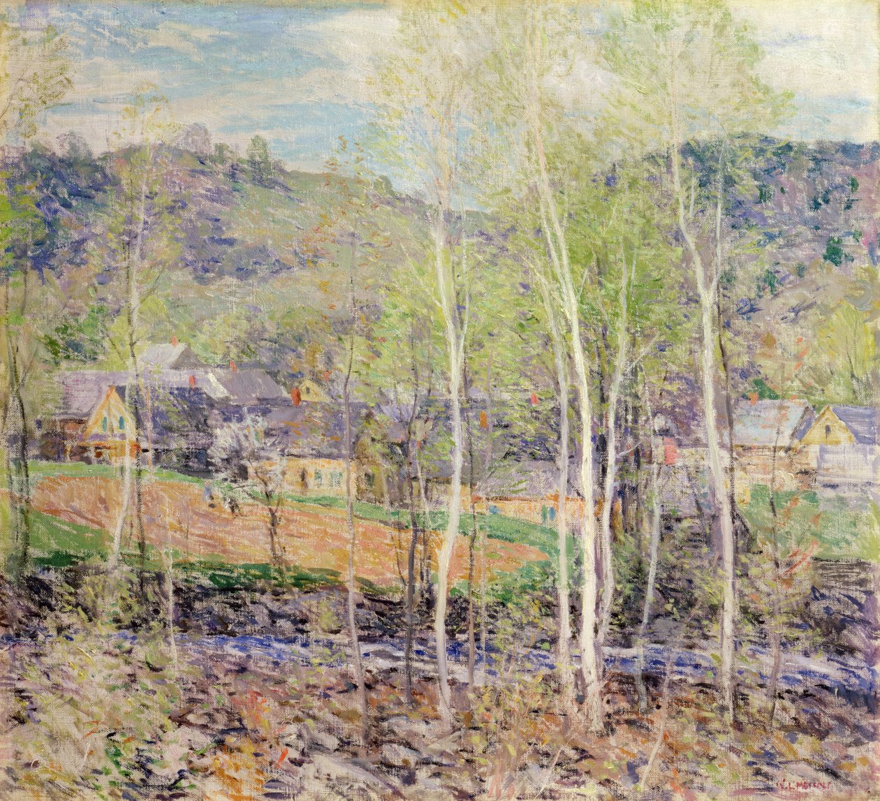 The Village in Spring by Willard Leroy Metcalf