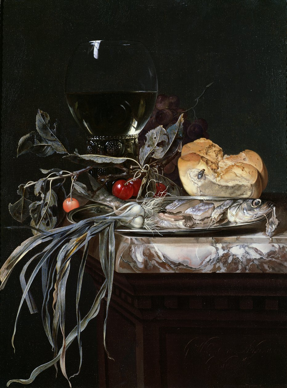 Still Life with Fish Platter by Willem van Aelst