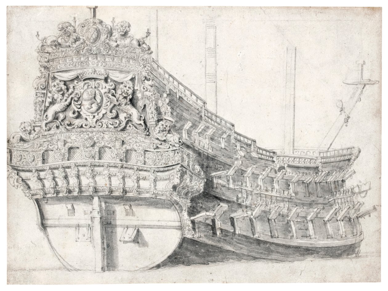 Portrait of a Warship by Willem van de Velde the Elder