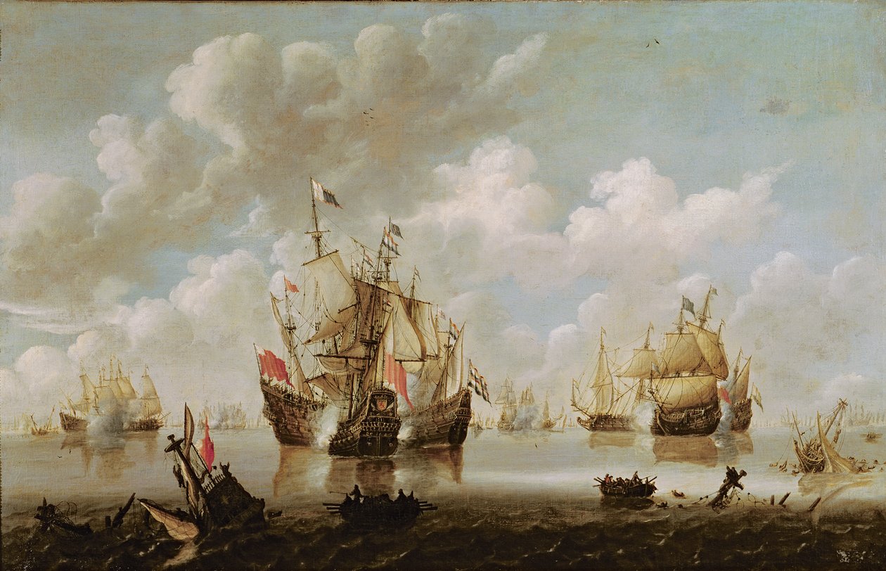 Naval Battle by Willem van de Velde the Younger