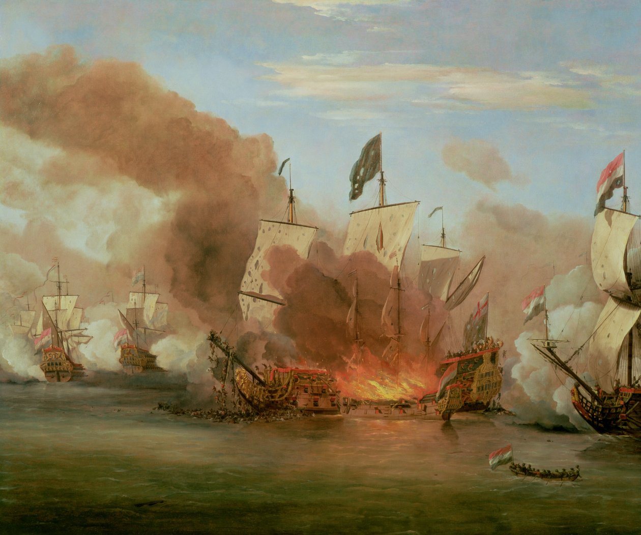 The Burning of The Royal James at the Battle of Sole Bank, 6th June 1672 by Willem van de Velde the Younger