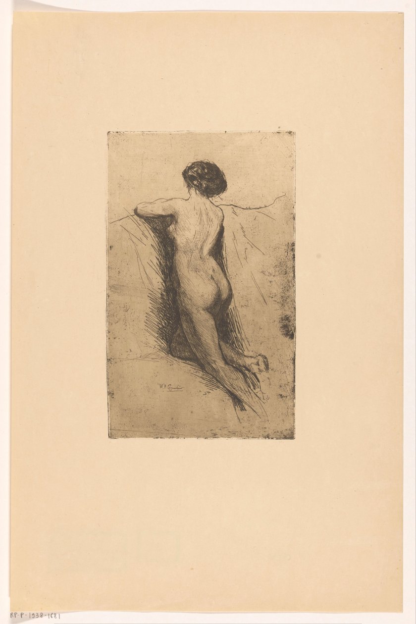 Back of a Naked Woman by Willem Adrianus Grondhout