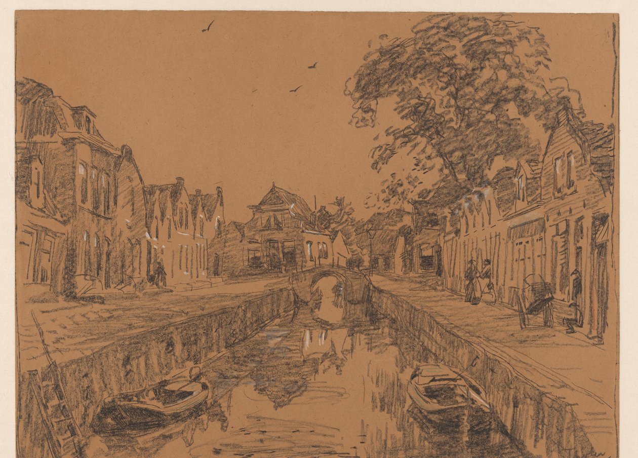 Canal with Old Houses by Willem Bastiaan Tholen