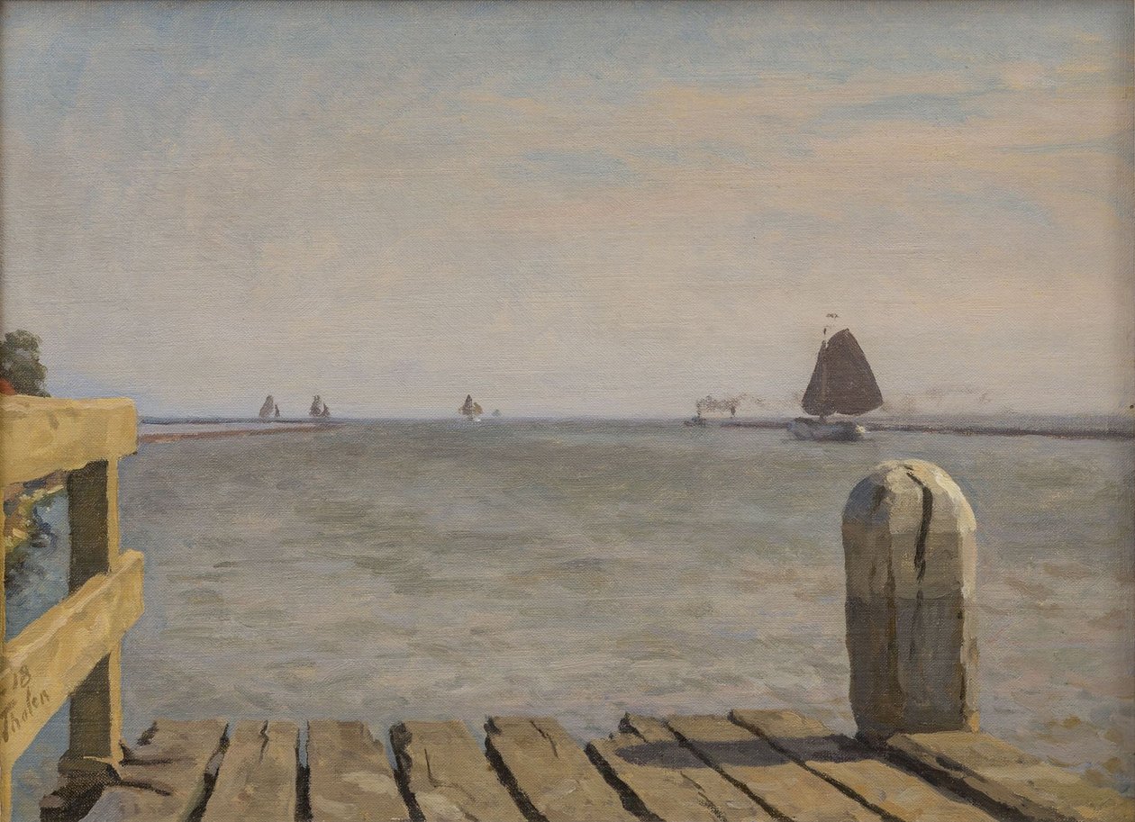 Pier in Enkhuizen by Willem Bastiaan Tholen