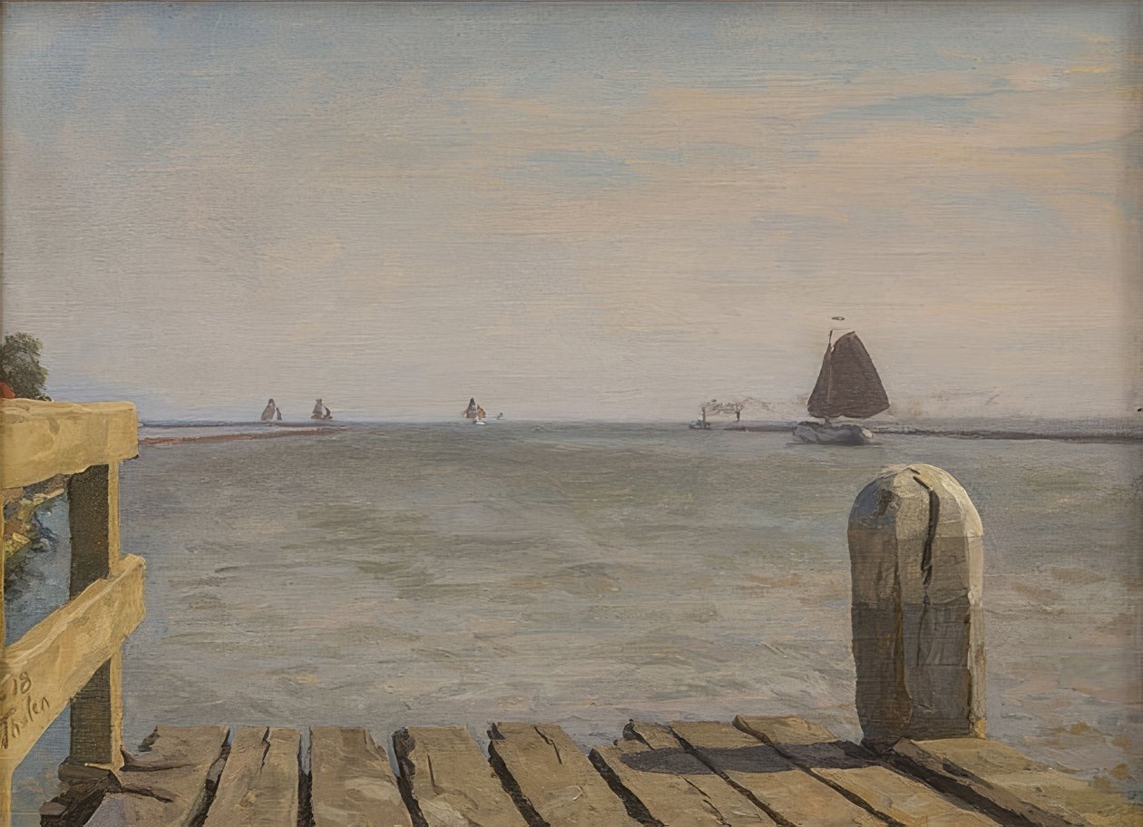 Pier in Enkhuizen by Willem Bastiaan Tholen