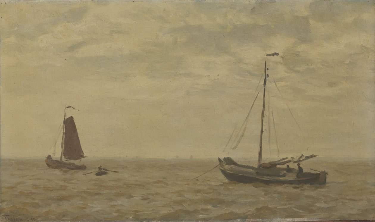 Seascape with Fishing Boats by Willem Bastiaan Tholen