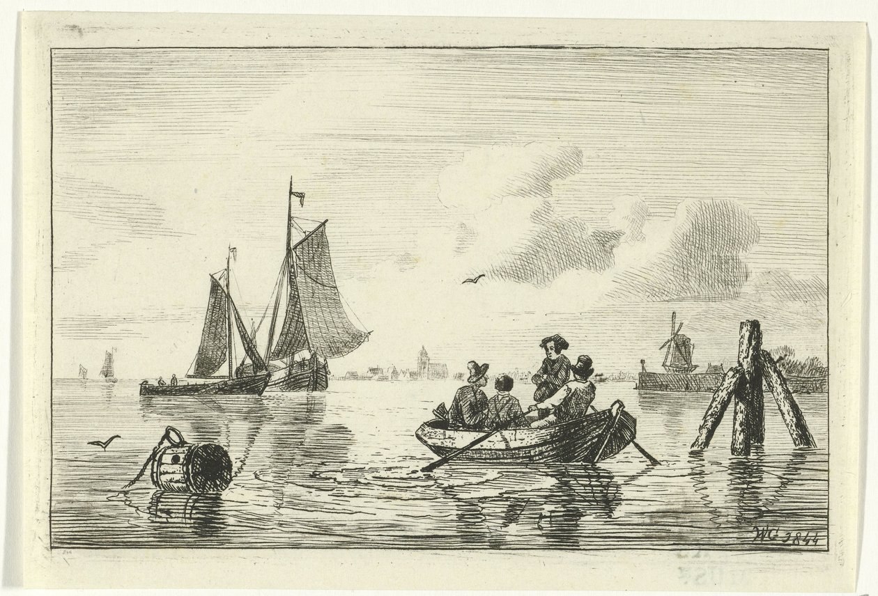 Four Men in a Boat by Willem Gruyter jr.