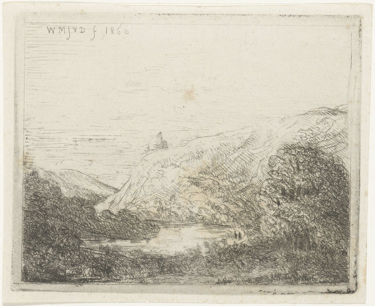 Mountain Landscape with River by Willem Matthias Jan van Dielen