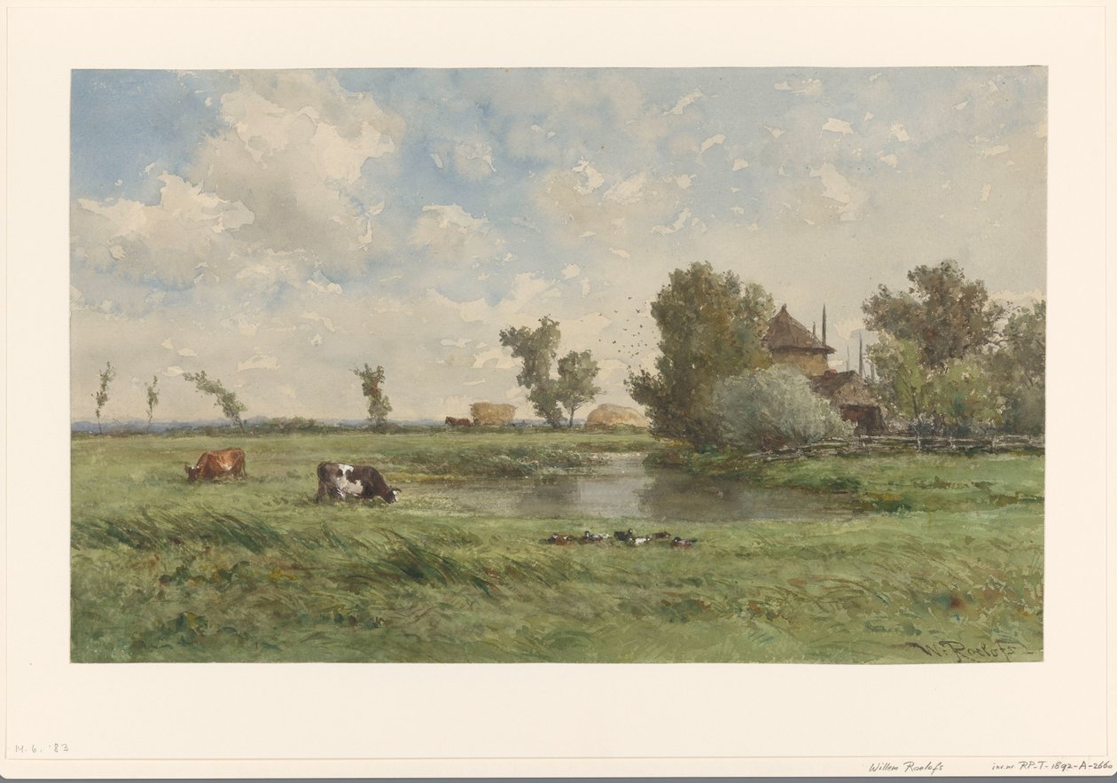 Meadow with Cows by Willem Roelofs (I)