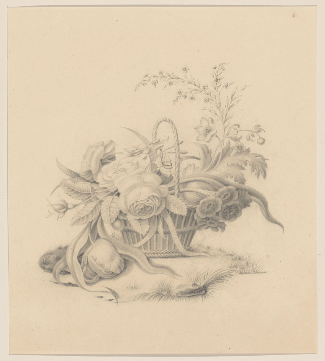 Basket with Flowers by Willem Verbeet