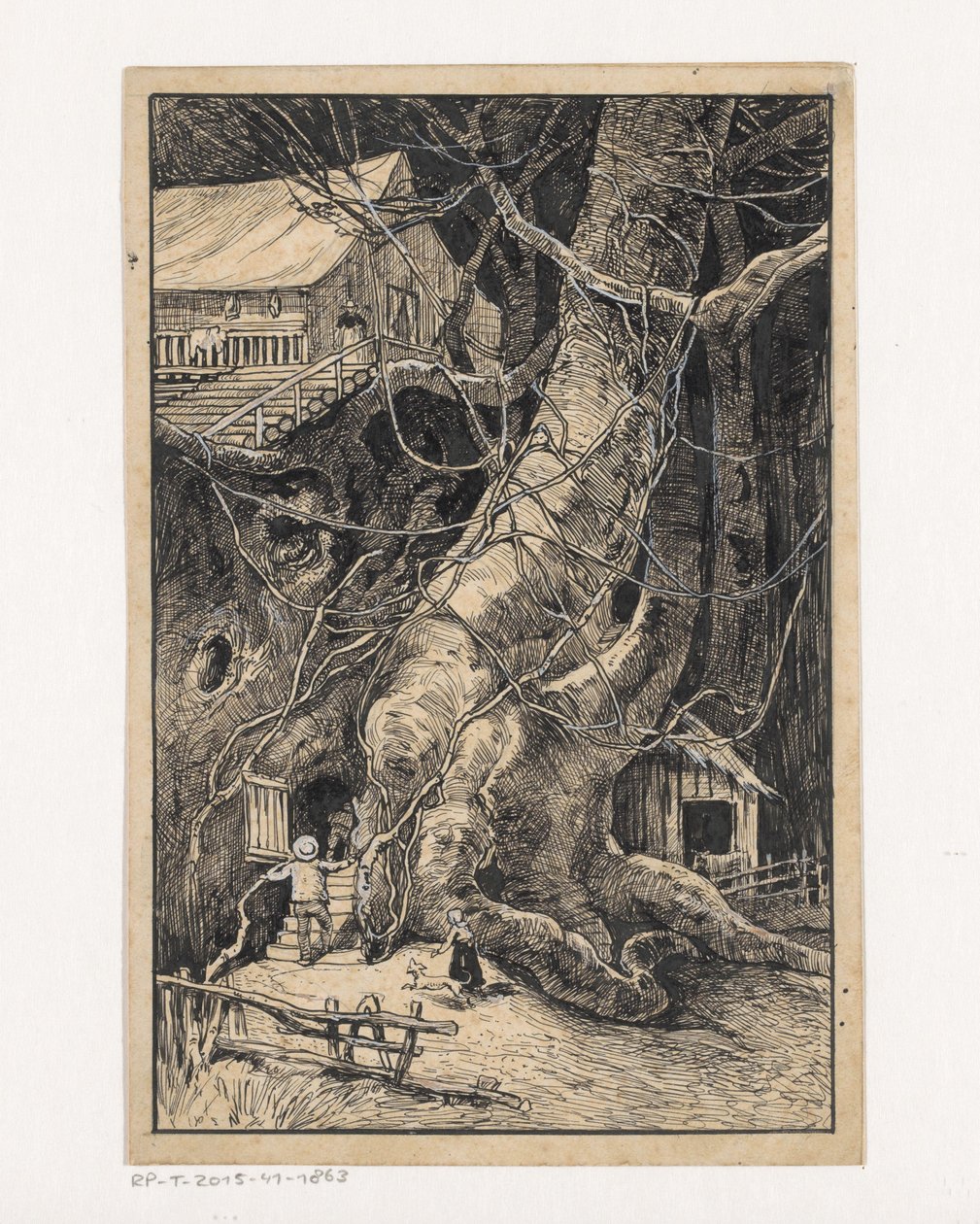 Miniature House against a Tree by Willem Wenckebach