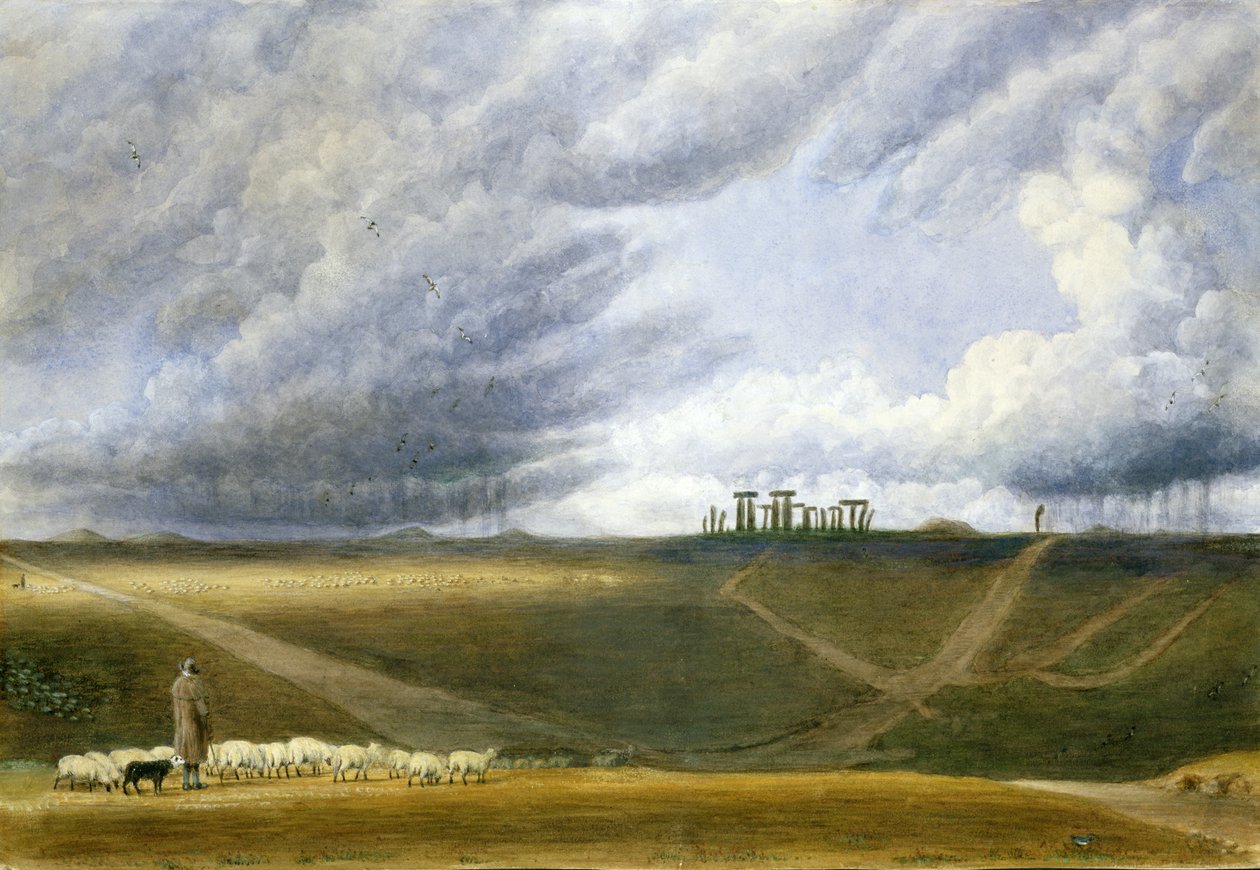 Sheep Grazing at Stonehenge by Joseph Mallord William Turner