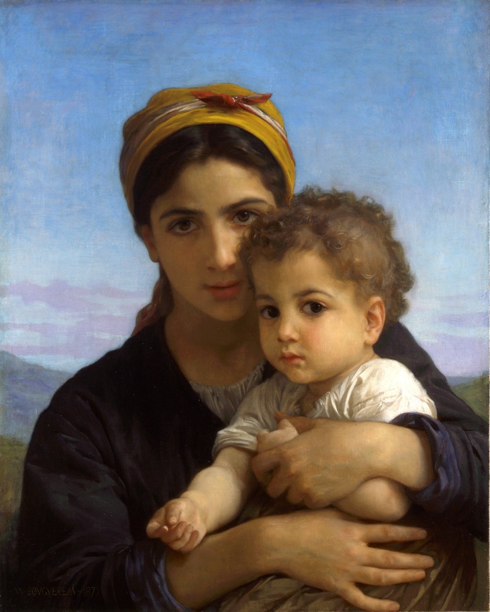 Young Girl and Child by William Adolphe Bouguereau