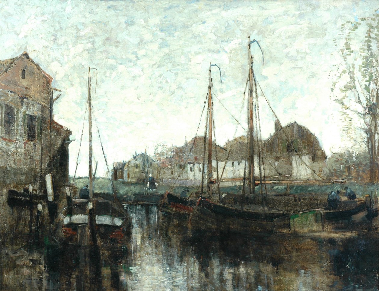 A Dutch Canal by Alfred Gibson William