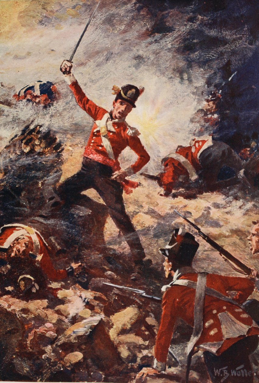 Colin Campbell leading the forlorn hope at San Sebastian, illustration from 