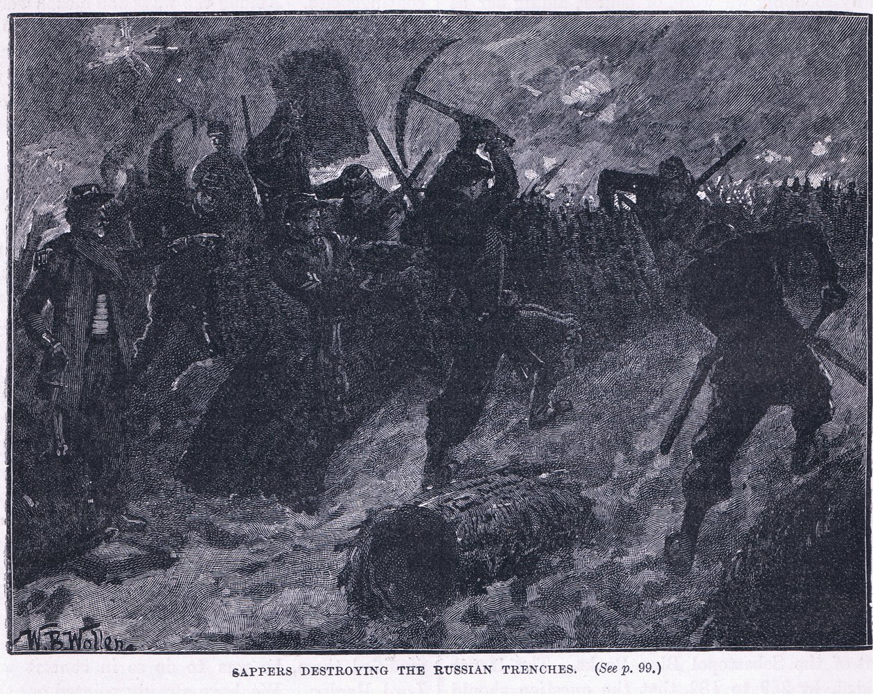 Sappers destroying the Russian trenches by William Barnes Wollen