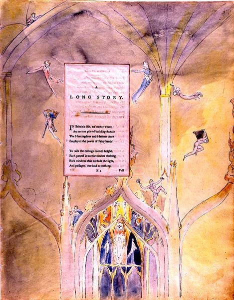 A Long Story, An Ancient Pile of Building which Employed the Power of Fairy Hands, from The Poems of Thomas Gray, 1797-98 by William Blake