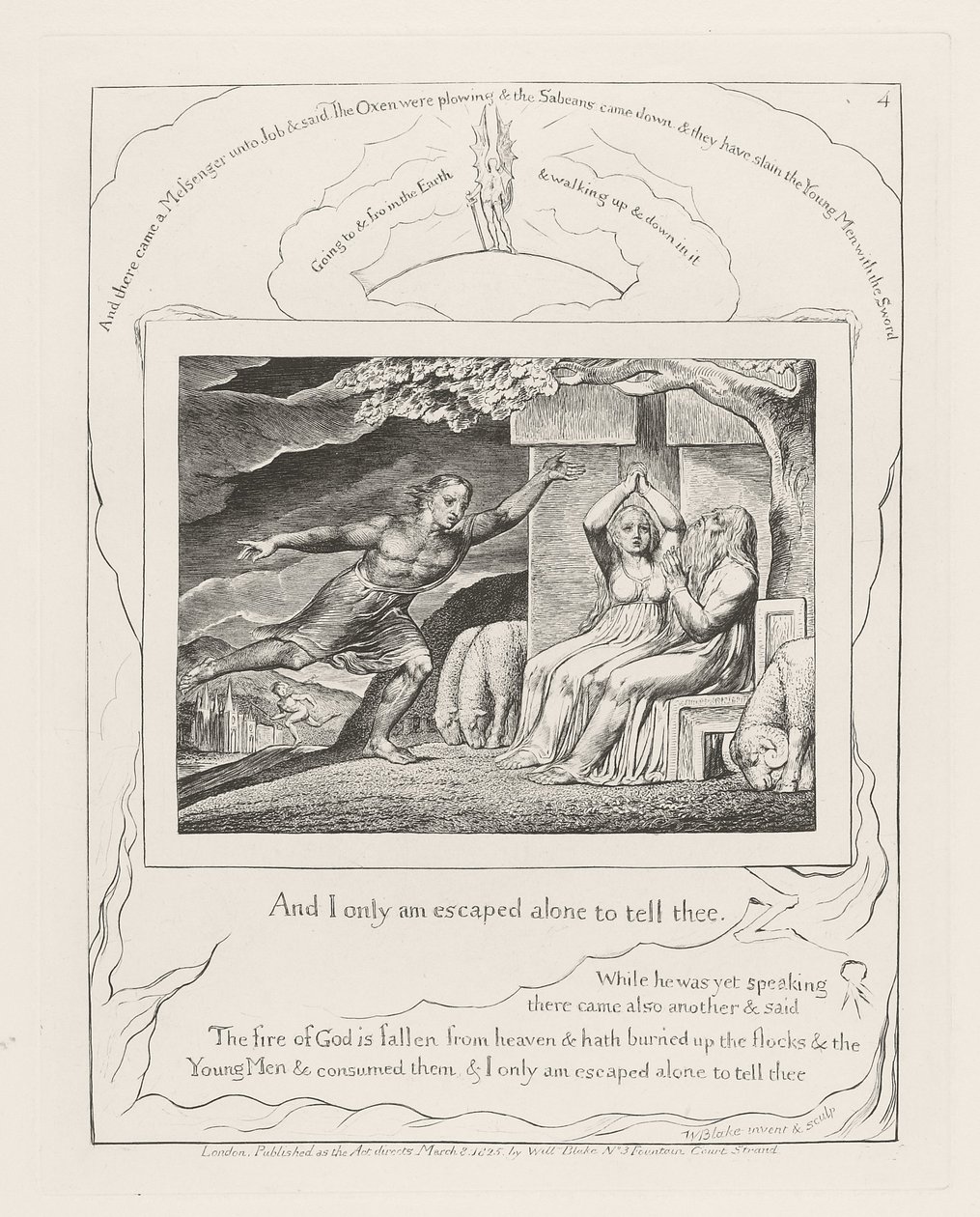 And I Only Am Escaped Alone to Tell Thee., 1825 by William Blake