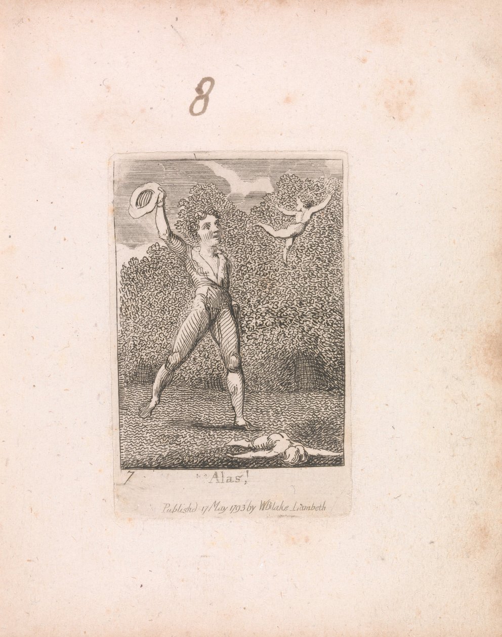 For Children. The Gates of Paradise, Plate 9, Alas! by William Blake
