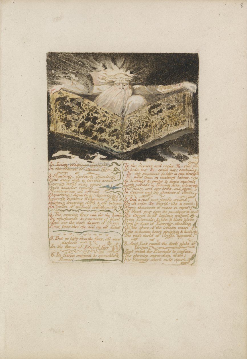 In living creations appeard..., plate 8 from The First Book of Urizen, 1794 by William Blake