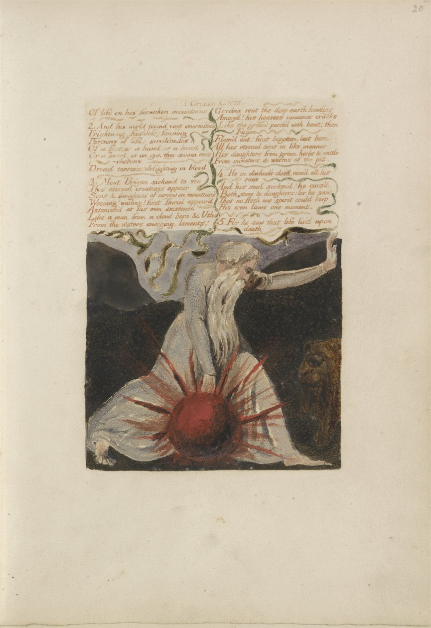 Of life forsaken mountains..., plate 24 from The First Book of Urizen, 1794 by William Blake