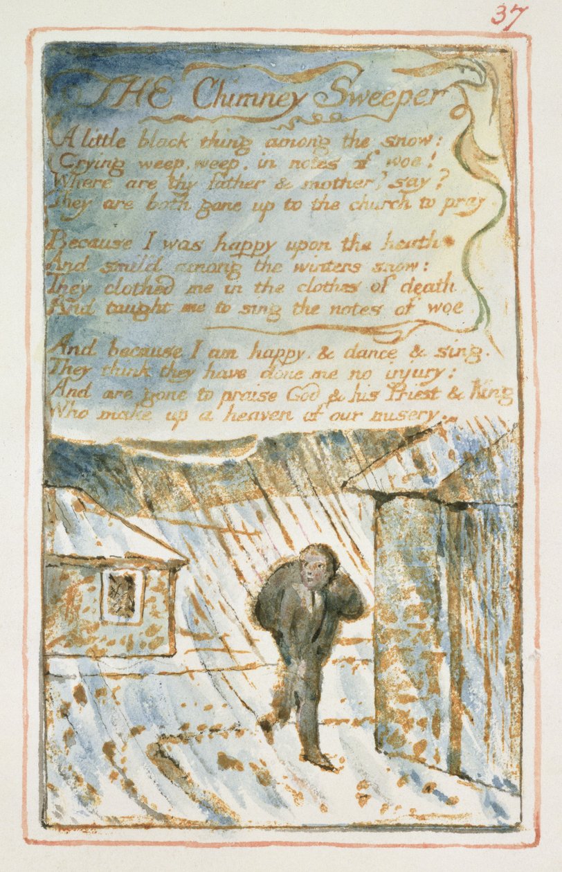 The Chimney Sweeper: Plate 37 from Songs of Innocence and of Experience, c.1815-26 by William Blake