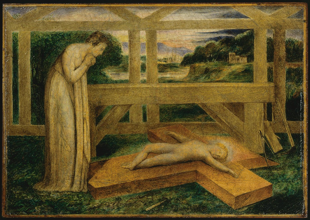 The Christ Child Asleep on a Cross by William Blake