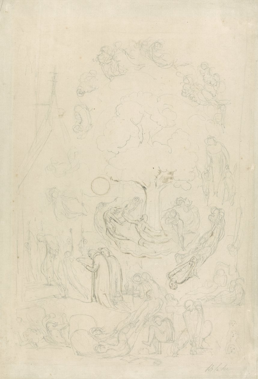 The Gambols of Ghosts According to Their Affections Previous to the Final Judgement, 1805-08 by William Blake