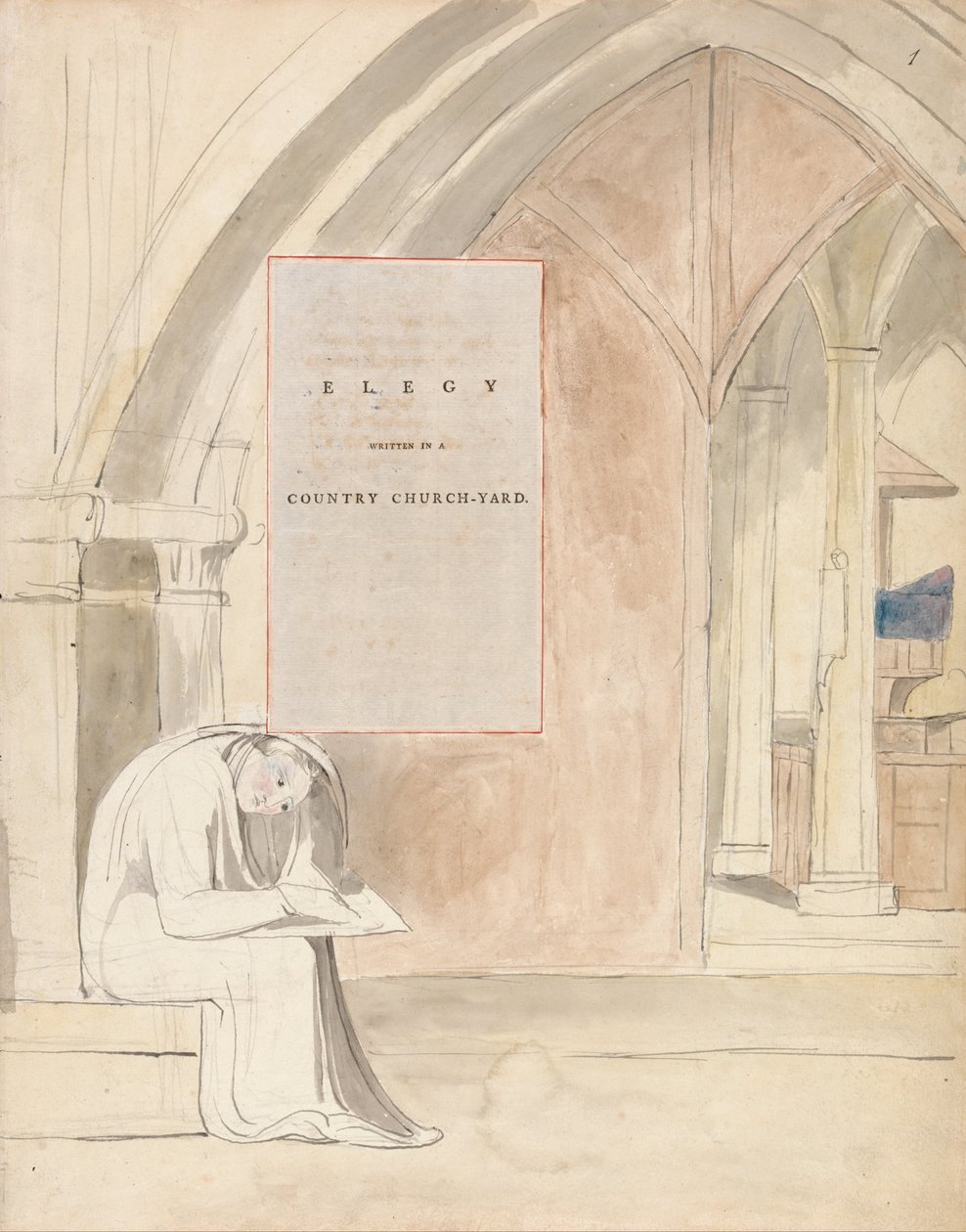 The Poems of Thomas Gray, Design 105, Elegy Written in a Country Church-Yard by William Blake