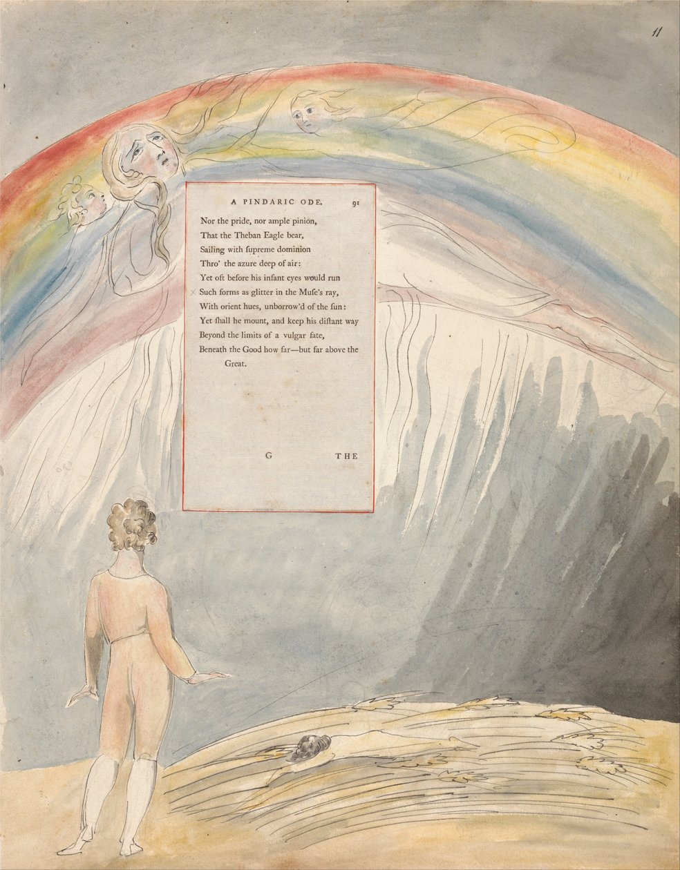 The Poems of Thomas Gray, Design 51, The Progress of Poesy by William Blake