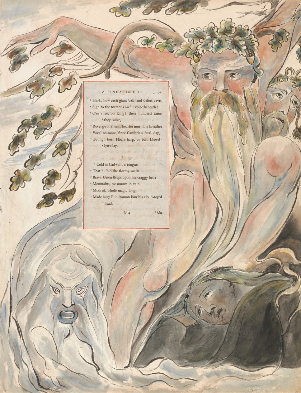 The Poems of Thomas Gray, Design 57, The Bard by William Blake