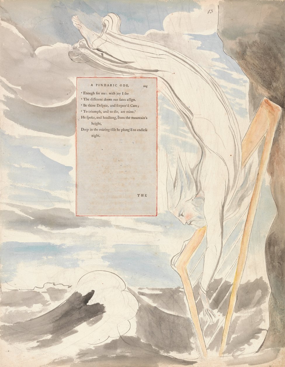 The Poems of Thomas Gray, Design 65, The Bard by William Blake