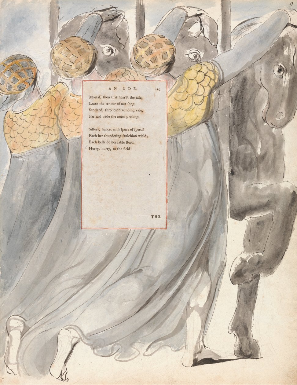 The Poems of Thomas Gray, Design 75, The Fatal Sisters by William Blake